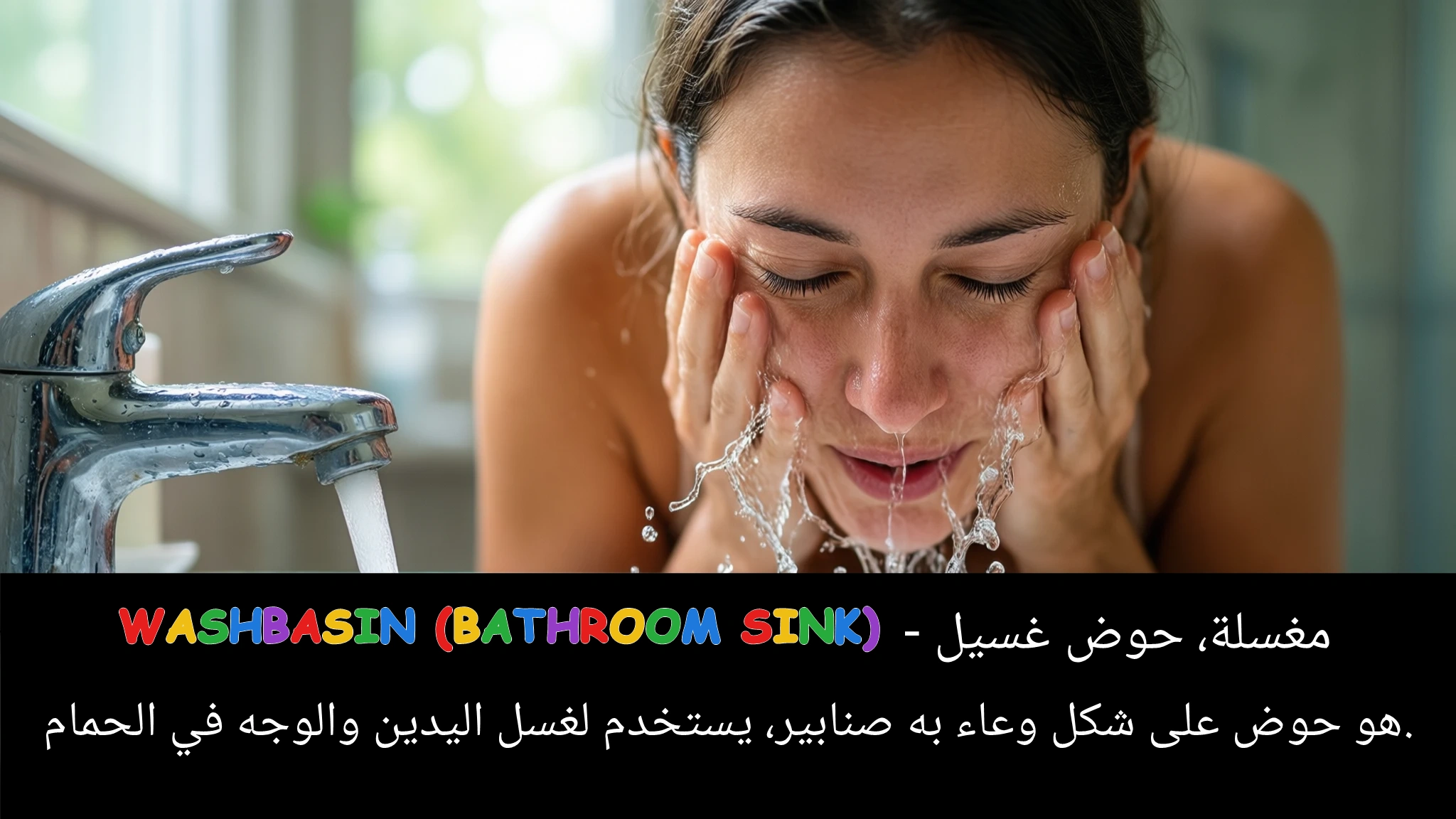 Arabic Illustration for washbasin (bathroom sink)